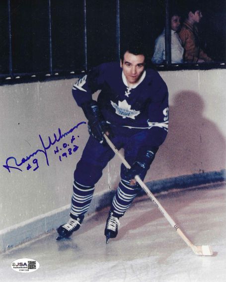 Autographed NORM ULLMAN "HOF 1982" 8x10 Toronto Maple Leafs photo JSA