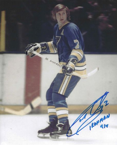 Autographed GARRY UNGER "Ironman 914" 8X10 St. Louis Blues Photo
