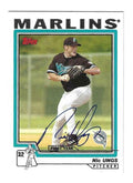 Autographed NIC UNGS Florida Marlins 2004 Topps Card
