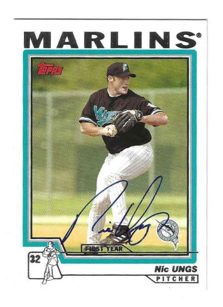 Autographed NIC UNGS Florida Marlins 2004 Topps Card