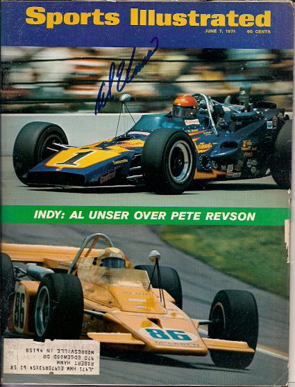 Autographed AL UNSER - Indy Race Car  Sports Illustrated Magazine
