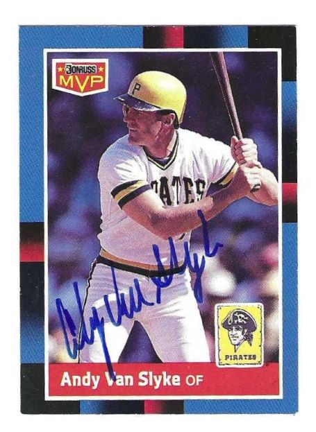 Autographed ANDY VAN SLYKE  Pittsburgh Pirates 1988 Donruss Card