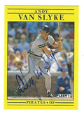 Autographed ANDY VAN SLYKE Pittsburgh Pirates 1991 Fleer Card