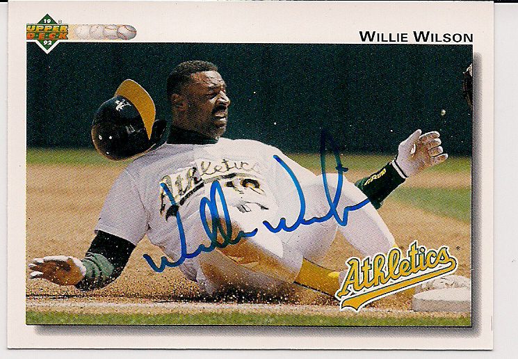 Autographed WILLIE WILSON 1992 Upper Deck Card