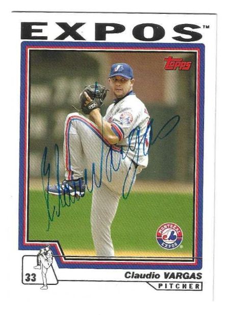 Autographed CLAUDIO VARGAS Montreal Expos 2004 Topps Card