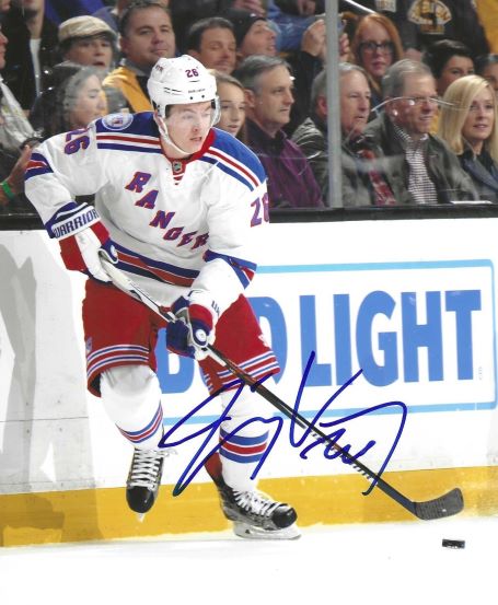 Autographed JIMMY VESEY 8X10 New York Rangers Photo