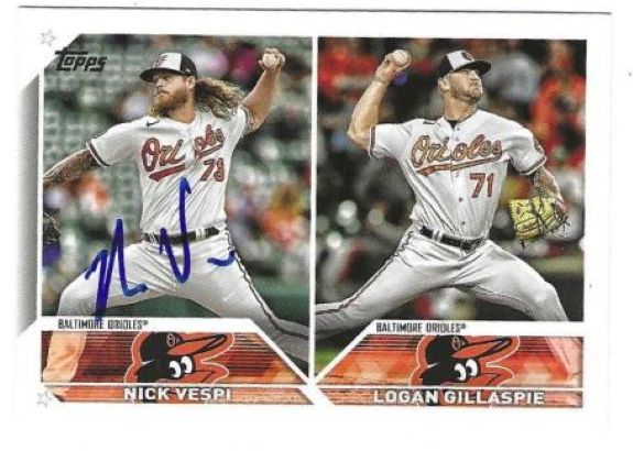 Autographed NICK VESPI Baltimore Orioles 2023 Topps Card