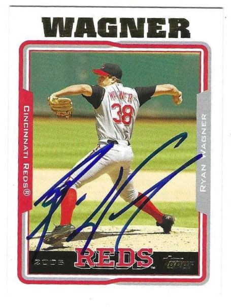 Autographed RYAN WAGNER Cincinnati Reds 2005 Topps Card