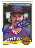 Autographed RICK WAITS Cleveland Indians 1983 Donruss Card