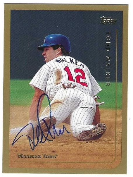 Autographed TODD WALKER Minnesota Twins 1999 Topps Card