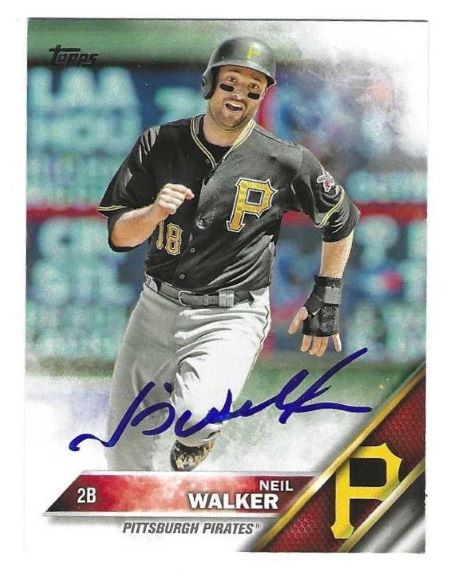 Autographed NEIL WALKER Pittsburgh Pirates 2016 Topps Card #197