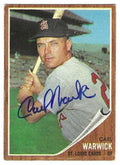 Autographed CARL WARWICK St. Louis Cardinals 1962 Topps Card