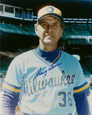 AUTOGRAPHED  photo HARRY WARNER  Milwaukee Brewers
