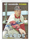 Autographed RAY WASHBURN St. Louis Cardinals 1967 Topps Card