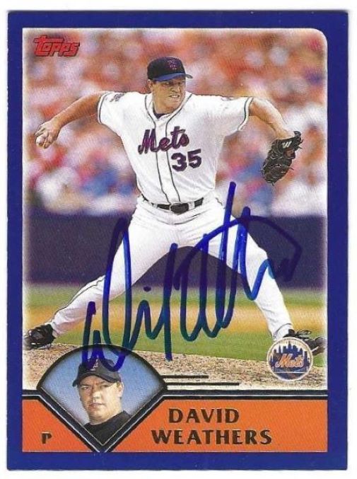 Autographed DAVID WEATHERS New York Mets 2003 Topps Card #590