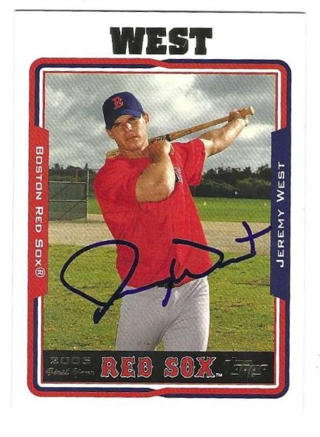 Autographed JEREMY WEST Boston Red Sox 2005 Topps Card