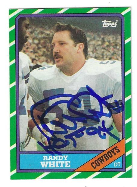 Autographed RANDY WHITE Dallas Cowboys 1986 Topps Card #133