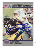 Autographed RANDY WHITE Dallas Cowboys 1990 Pro Set Super Bowl Supermen Card #87