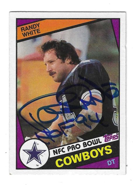 Autographed RANDY WHITE Dallas Cowboys 1984 Topps Card #249