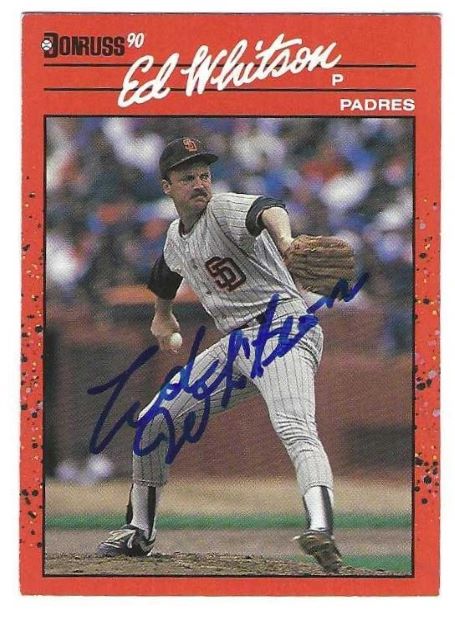 Autographed  ED WHITSON San Diego Padres 1990 Donruss Card