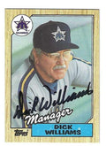 Autographed DICK WILLIAMS Seattle Mariners 1987 Topps Card