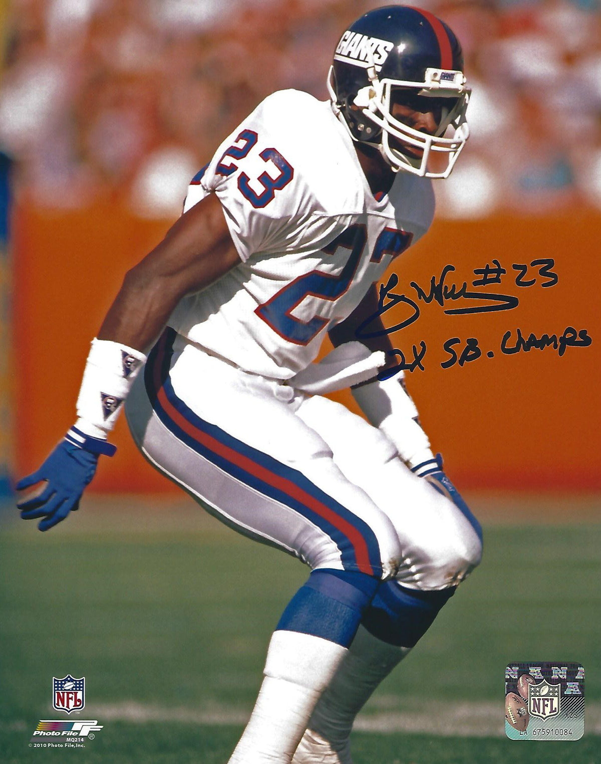 Autographed Perry Williams New York Giants Autographed 8x10 photo