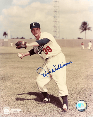 Autographed  DICK WILLIAMS 8x10 Brooklyn Dodgers Photo