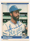 Autographed WILLIE WILSON Kansas City Royals 1984 Fleer Card