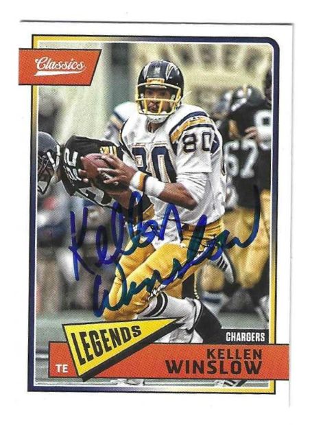 Autographed Kellen Winslow San Diego Chargers 2018 Panini Classics Card
