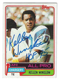 Autographed Kellen Winslow "HOF 95" San Diego Chargers 1981 Topps Card