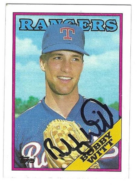 Autographed BOBBY WITT Texas Rangers 1988 Topps Card