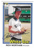 Autographed RICH WORTHAM Chicago White Sox 1981 Donruss Card