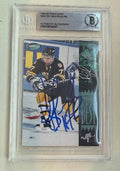 Signed Ray Bourque Boston Bruins 1994-95 Parkhurst card #304 Beckett Slabbed BAS