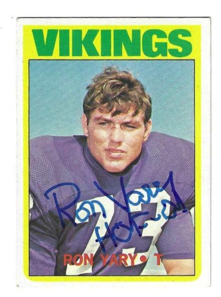 Autographed Ron Yary Minnesota Vikings 1972 Topps Rookie card #104