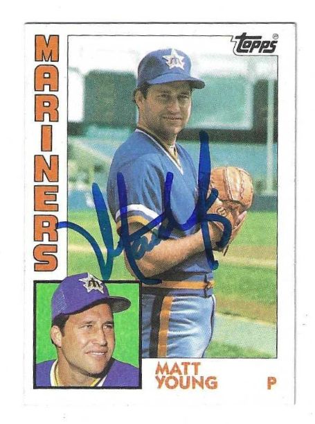 Autographed MATT YOUNG Seattle Mariners 1984 Topps Card