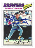 Autographed ROBIN YOUNT Milwaukee Brewers 1977 Topps Card