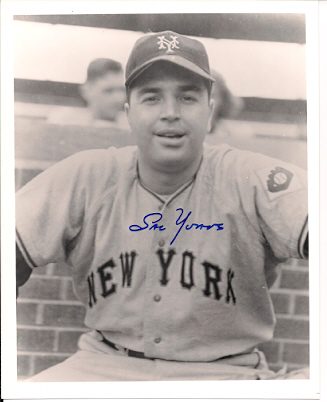 AUTOGRAPHED SAL YVARS 8x10 New York Giants Photo