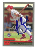 Autographed TODD ZEILE St. Louis Cardinals 2000 Topps Card