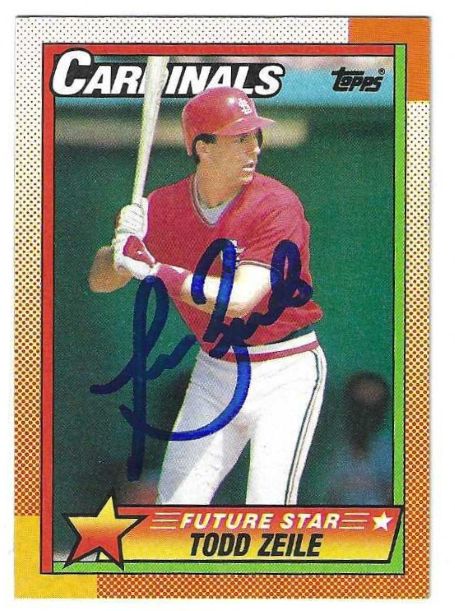 Autographed TODD ZEILE St. Louis Cardinals 1990 Topps Card