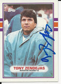 Autographed 1989 Topps Tony Zendejas Football card