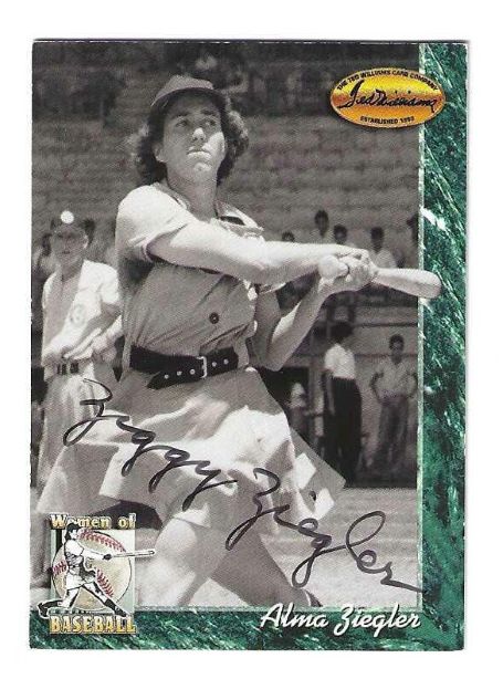 Autographed ALMA ZIGGY ZIEGLER Grand Rapids Chicks 1994 Ted Williams Card