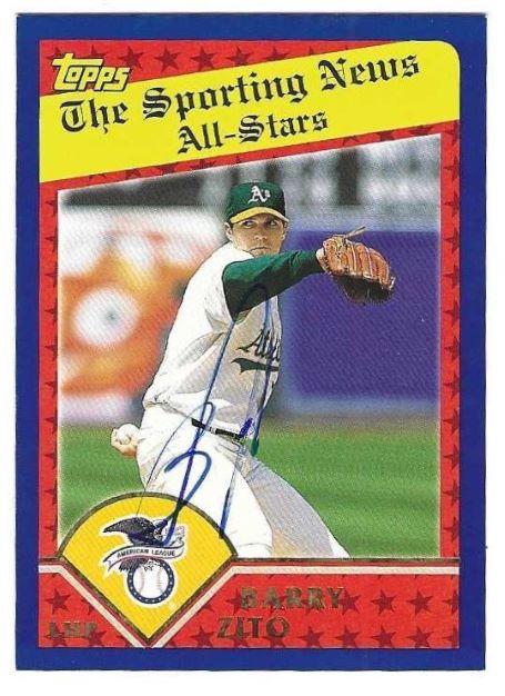 Autographed BARRY ZITO Oakland A's 2003 Topps Card