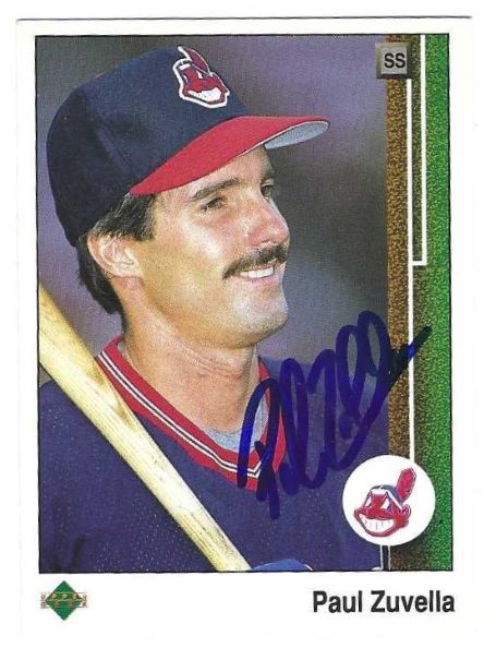 Autographed PAUL ZUVELLA Cleveland Indians 1989 Upper Deck Card